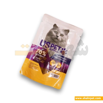پوچ گربه یو اس پت طعم ماهی کاد و آهو