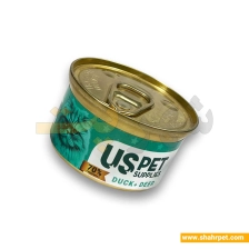 کنسرو گربه یو اس پت اردک و آهو در ژله 85 گرم