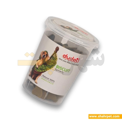 بیسکویت تشویقی سگ دودوتی طعم اسفناج وزن ۱۵۰ گرم