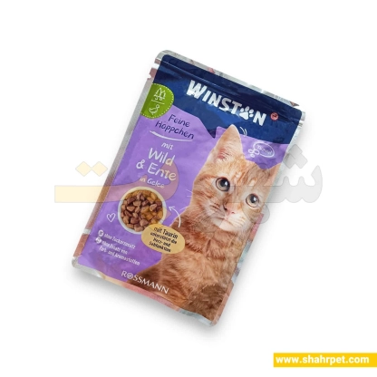 پوچ گربه وینستون گوشت گوزن و اردک در ژله ۱۰۰ گرم