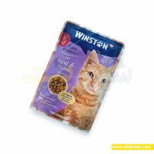 پوچ گربه وینستون گوشت گاو و مرغ در ژله ۱۰۰ گرم