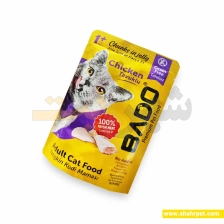 پوچ گربه بادو مرغ در ژله وزن ۸۵ گرم