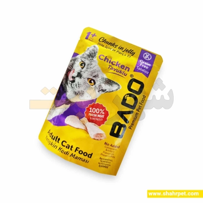 پوچ گربه بادو مرغ در ژله وزن ۸۵ گرم