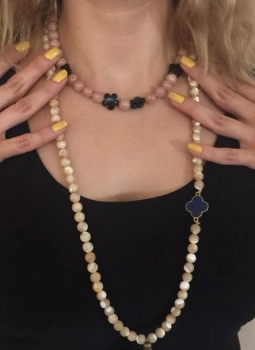 گردنبند سنگ صدف کد1203