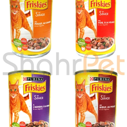 کنسرو گربه فریسکیس پک 4 عددی پروتئین در سبزیجات <br> en Sauce Friskies
