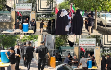 فعالیت موکب  فدراسیون بدمینتون برای خدمت‌رسانی به عزاداران مراسم تشییع پیکر مطهر قائد شهید امت