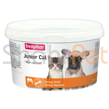پودر مولتی ویتامین و مکمل کلسیم توله سگ و بچه گربه بیفار<br>Junior Cal Beaphar