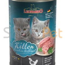 غذای مرطوب کنسروی بچه گربه لئوناردو 400 گرمی<br>Leonardo Kitten Can