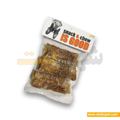 تشویقی سگ ایزگود شهرپت خرخره گاو بسته 3 عددی