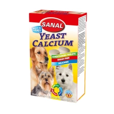 قرص مکمل غذای سگ سانال مدل کلسیم Yeast-Calcium tablets وزن 100 گرم