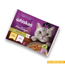 پوچ گربه ویسکاس مرغ و سالمون بسته 4 عددی