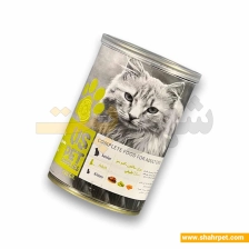 کنسرو گربه یو اس پت مرغ، سالمون و کدو سبز 430 گرم