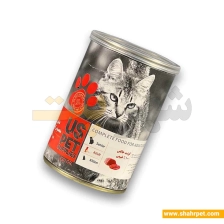 کنسرو گربه یو اس پت گوشت خالص گاو 430 گرم