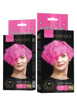 رنگ مو پودری ئاوایی وزن 50 گرم - صورتی