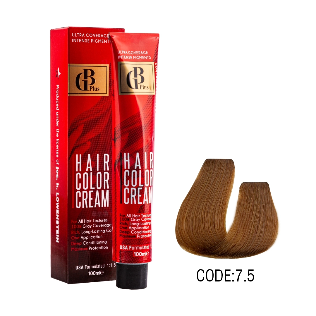 رنگ مو جی بی پلاس گروه طلایی حجم 100 میل شماره 7/5 بلوند طلایی متوسط