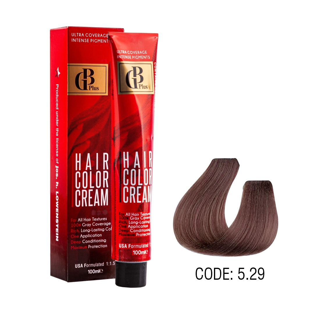 رنگ مو جی بی پلاس گروه دودی بنفش حجم 100 میل شماره 5/29 قهوه ای دودی بنفش روشن