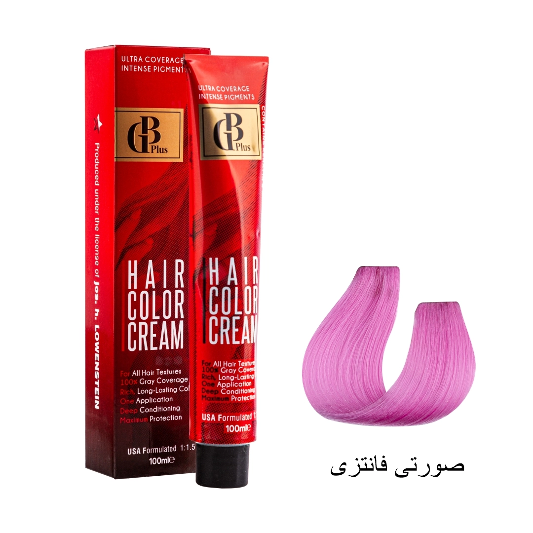 رنگ مو جی بی پلاس گروه رنگ های فانتزی حجم 100 میل صورتی فانتزی