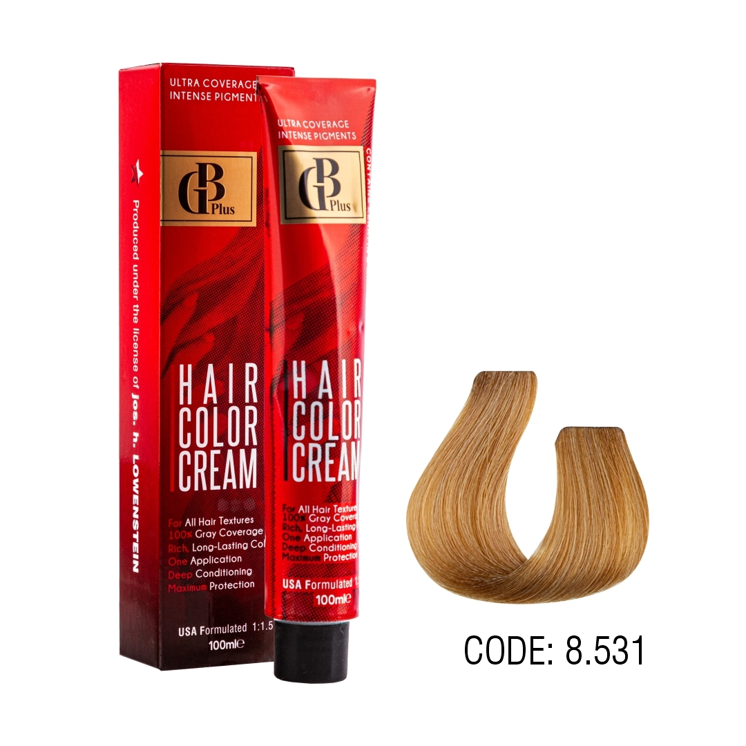 رنگ مو جی بی پلاس گروه رنگ های ترکیبی حجم 100 میل شماره 8/531 کنفی روشن