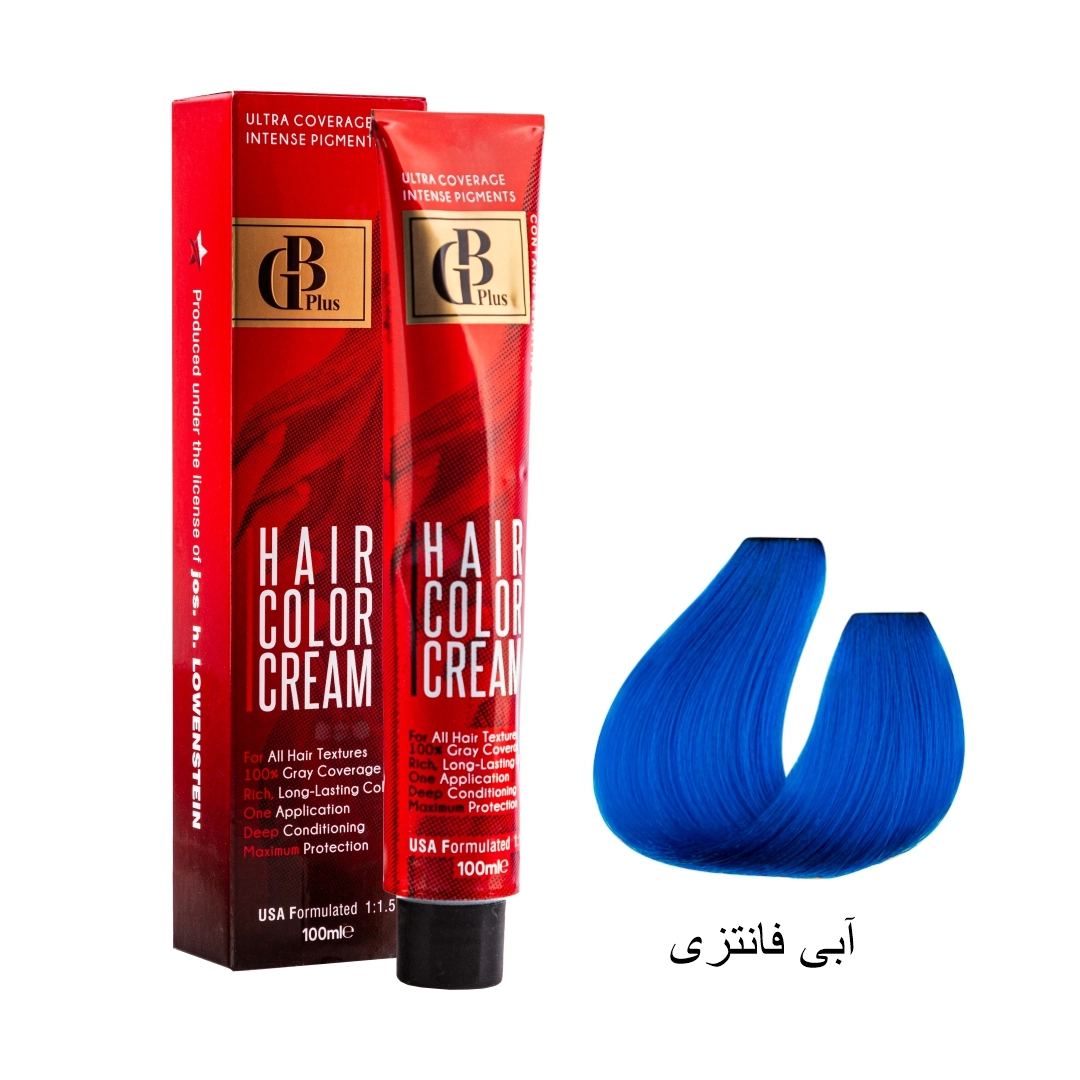 رنگ مو جی بی پلاس گروه رنگ های فانتزی حجم 100 میل آبی فانتزی