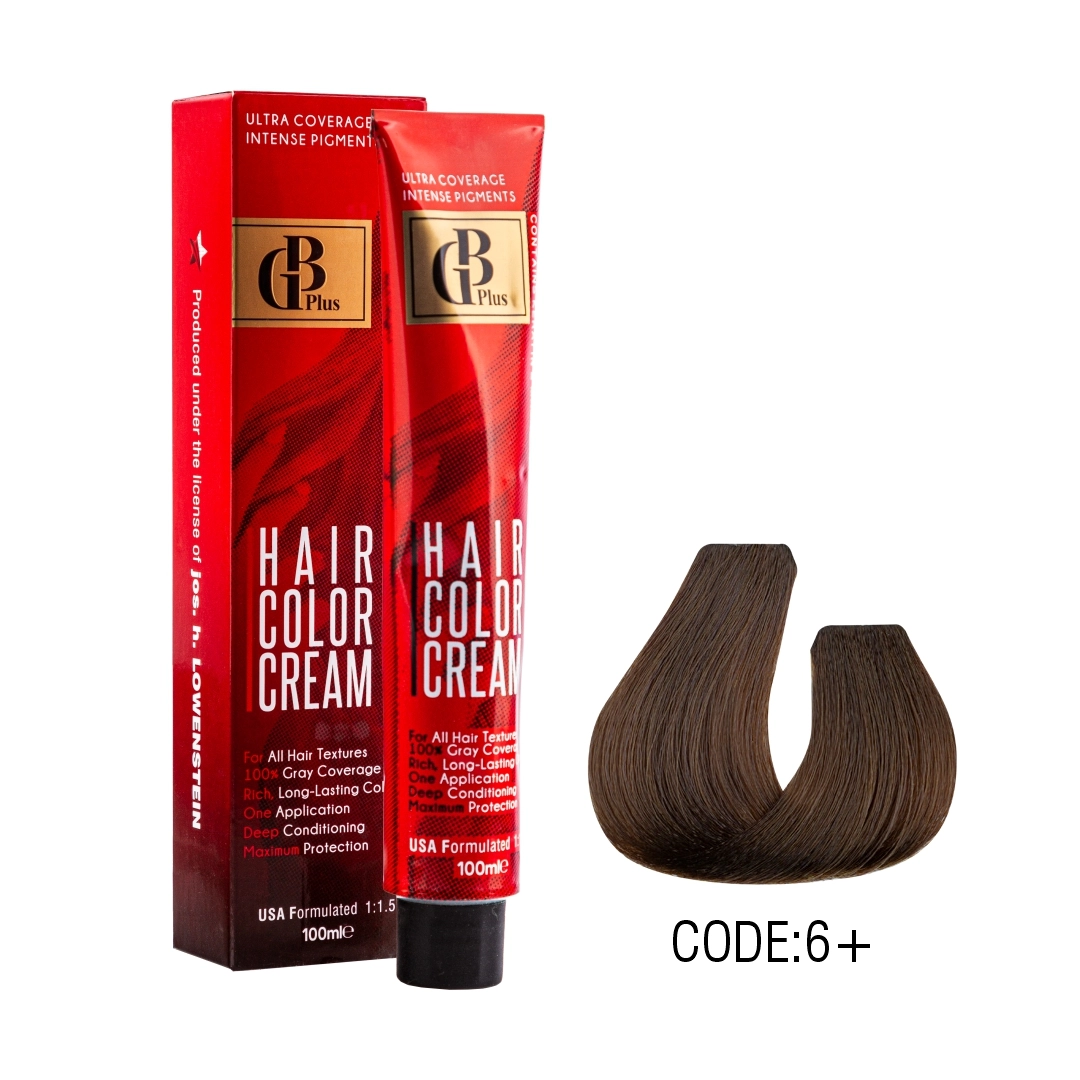 رنگ مو جی بی پلاس گروه طبیعی + حجم 100 میل شماره 6+ بلوند تیره قهوه ای