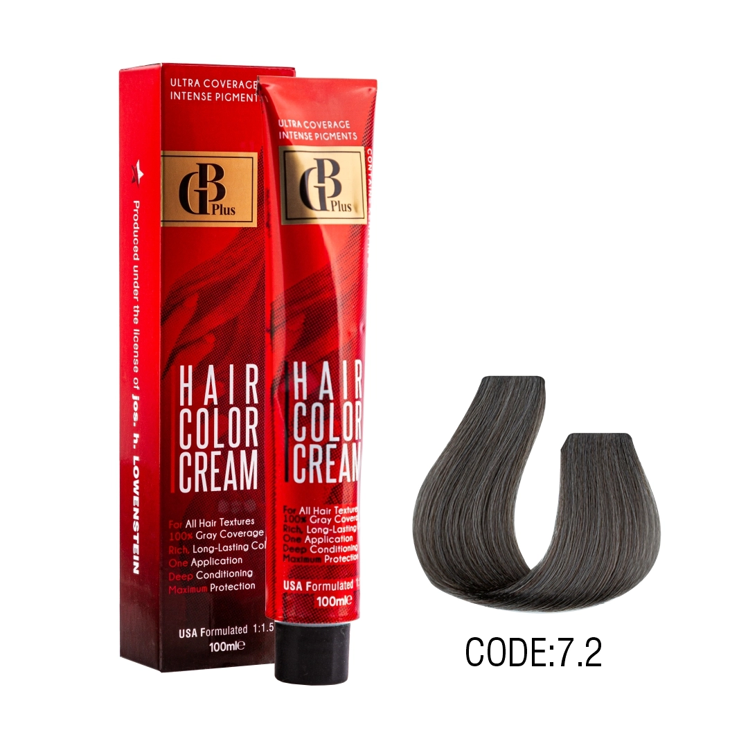 رنگ مو جی بی پلاس گروه دودی حجم 100 میل شماره 7/2 بلوند دودی متوسط