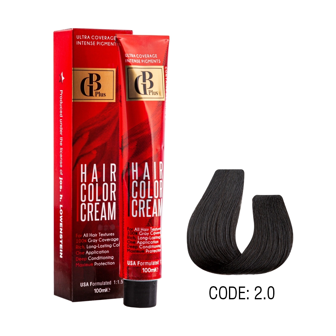 رنگ مو جی بی پلاس گروه طبیعی حجم 100 میل شماره 2 قهوه ای خیلی تیره