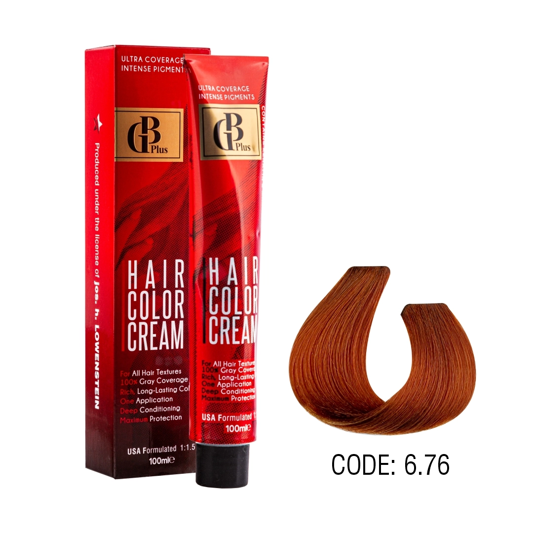 رنگ مو جی بی پلاس گروه رنگ های ترکیبی حجم 100 میل شماره 6/76 برنز