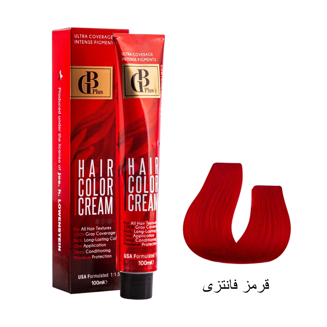 رنگ مو جی بی پلاس گروه رنگ های فانتزی حجم 100 میل قرمز فانتزی