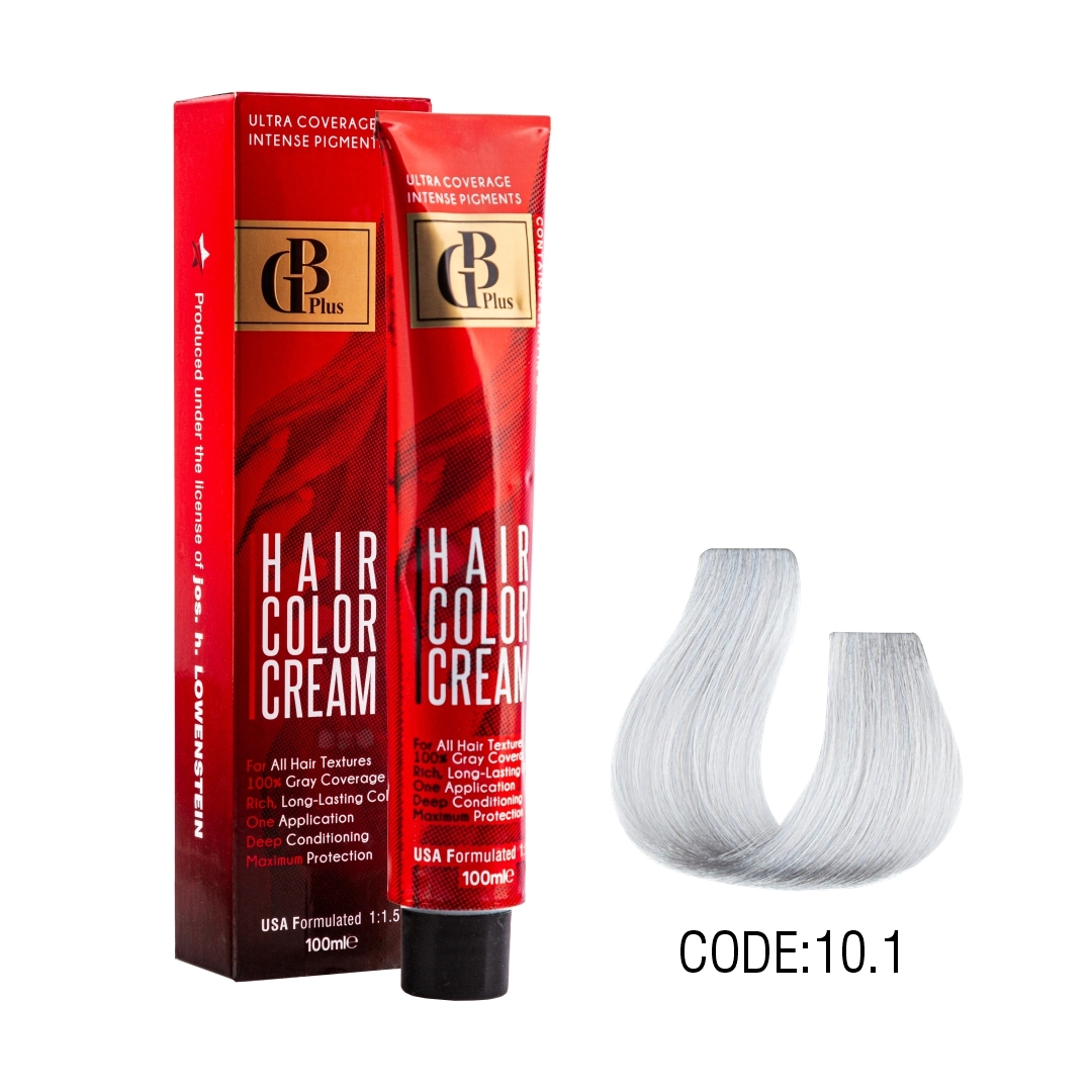 رنگ مو جی بی پلاس گروه خاکستری حجم 100 میل شماره 10/1 بلوند خاکستری فوق العاده روشن