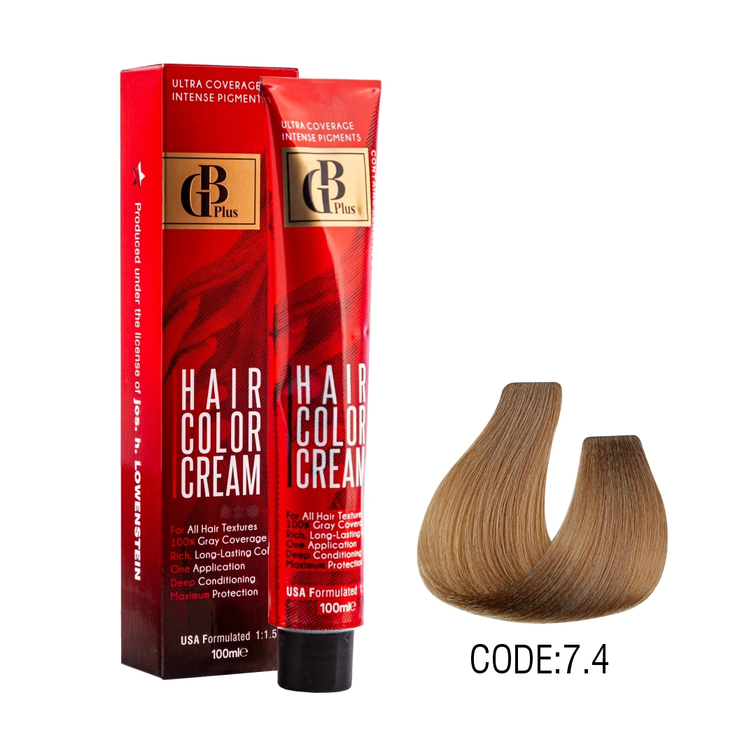 رنگ مو جی بی پلاس گروه بژ حجم 100 میل شماره 7/4 بلوند بژ متوسط