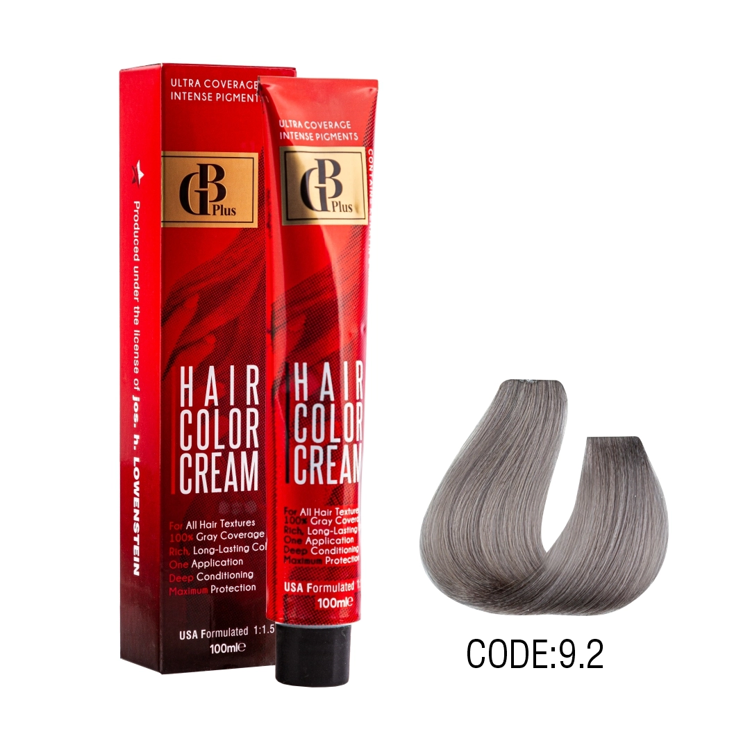 رنگ مو جی بی پلاس گروه دودی حجم 100 میل شماره 9/2 بلوند دودی خیلی روشن