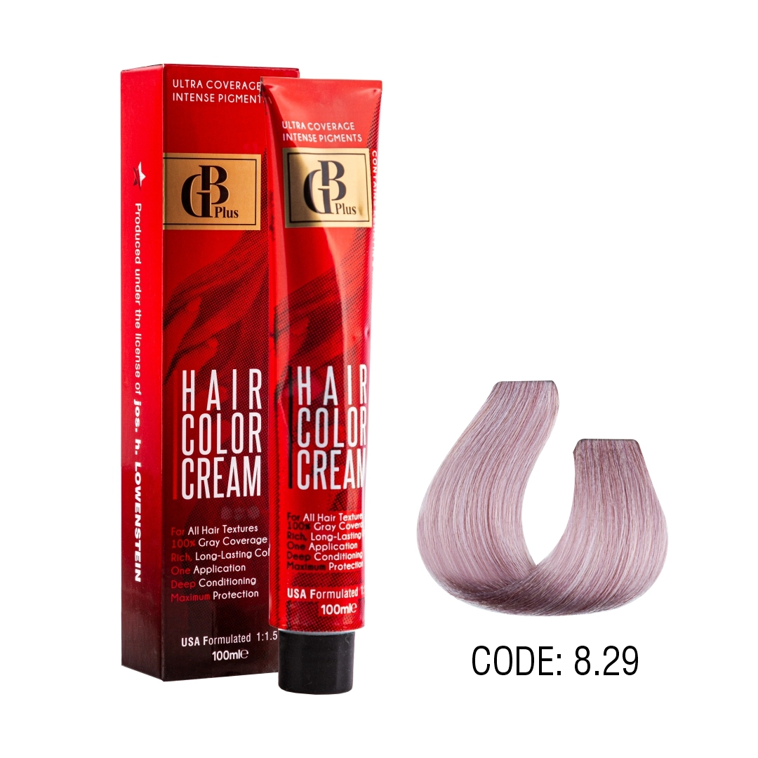 رنگ مو جی بی پلاس گروه دودی بنفش حجم 100 میل شماره 8/29 بلوند دودی بنفش روشن