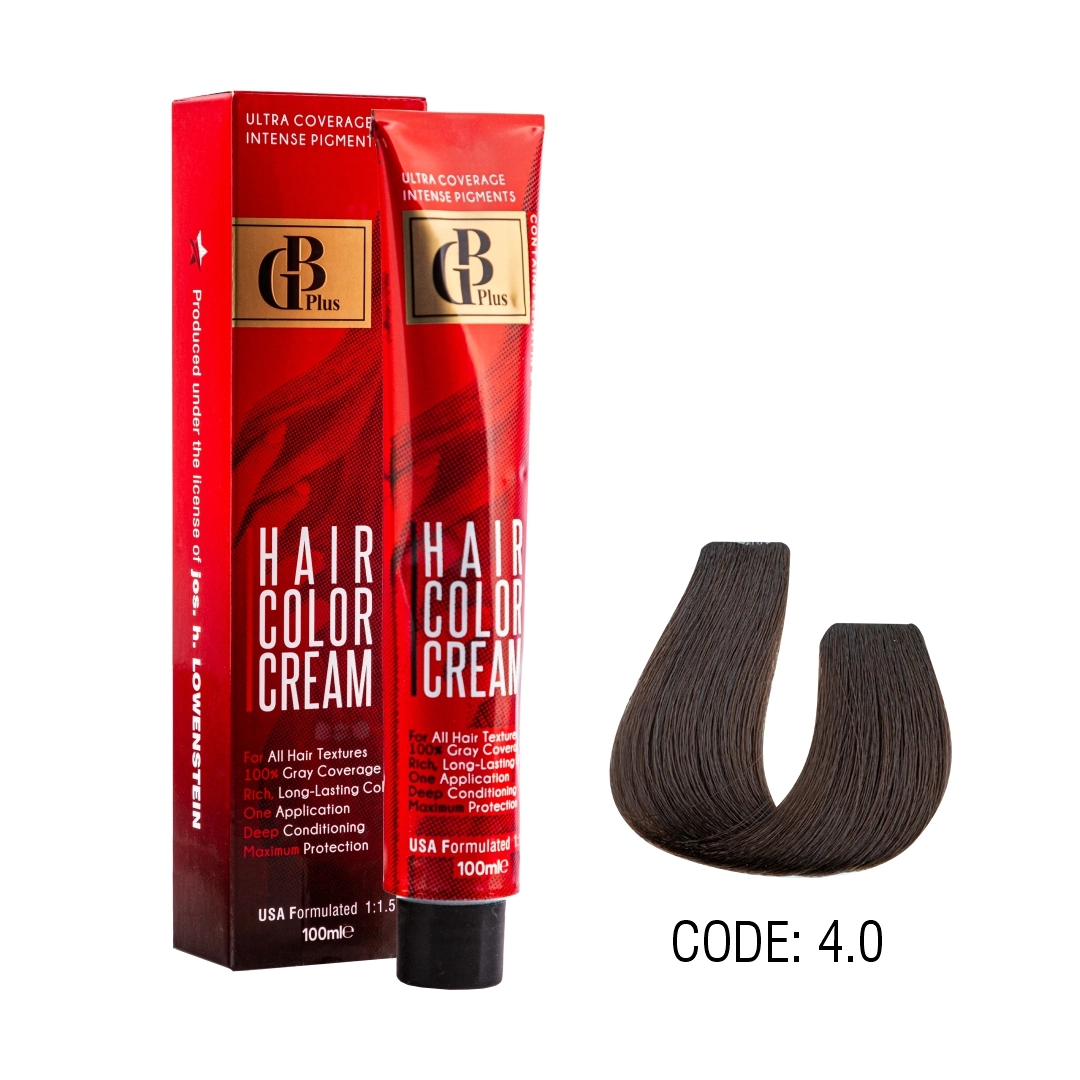 رنگ مو جی بی پلاس گروه طبیعی حجم 100 میل شماره 4 قهوه ای متوسط