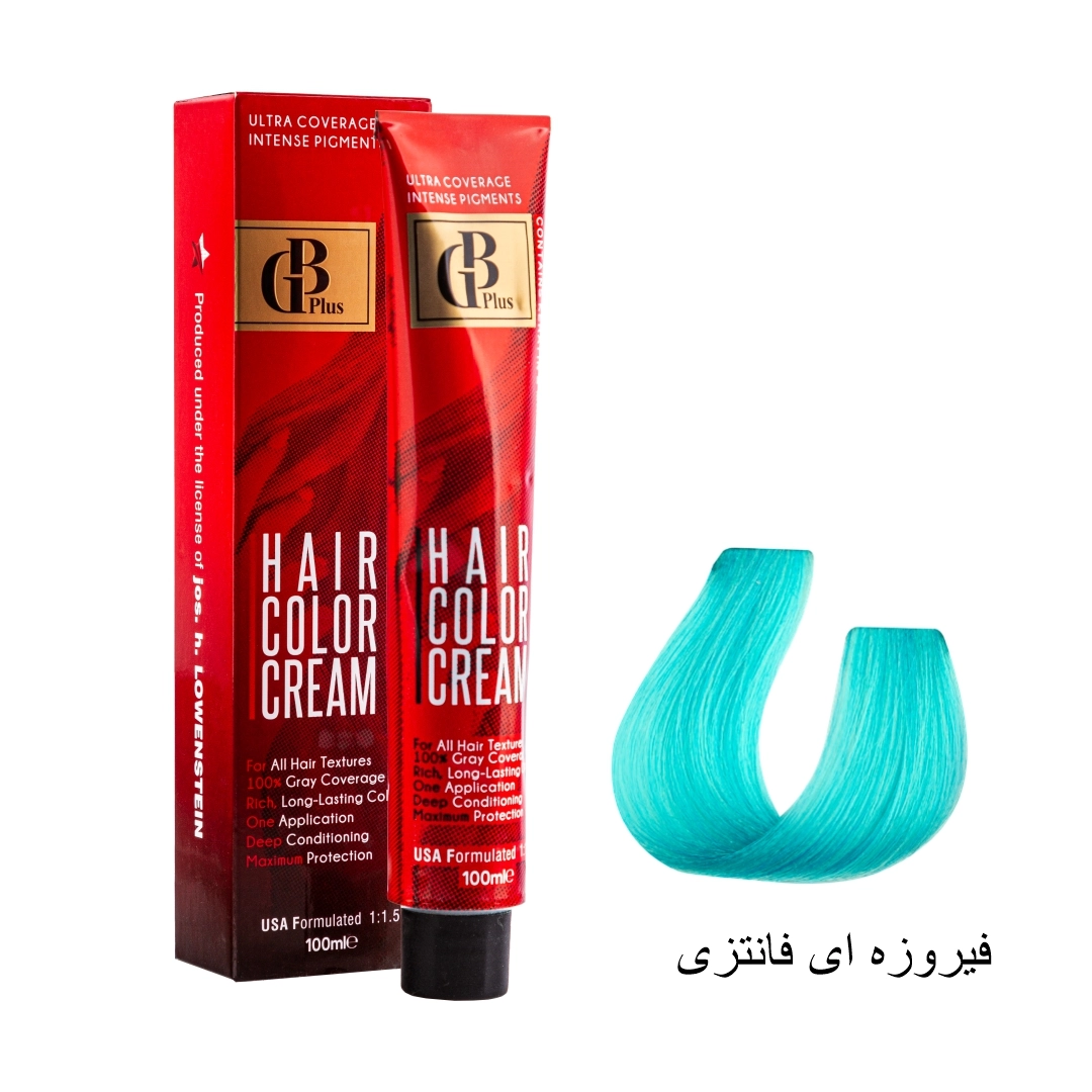 رنگ مو جی بی پلاس گروه رنگ های فانتزی حجم 100 میل فیروزه ای فانتزی