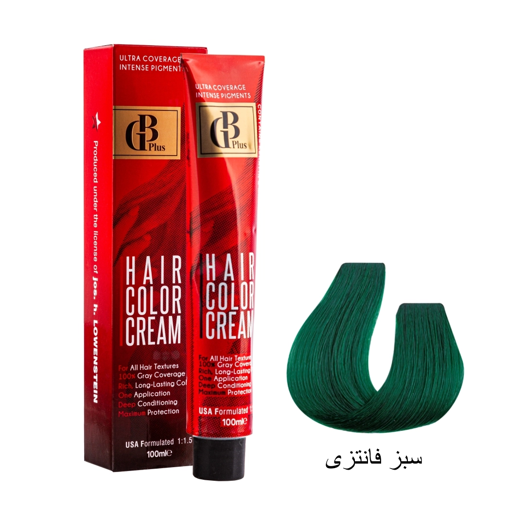 رنگ مو جی بی پلاس گروه رنگ های فانتزی حجم 100 میل سبز فانتزی