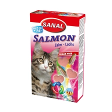 غذای تشویقی گربه سانال با طعم سالمون مدل Salmon yeast treats  وزن 50 گرم