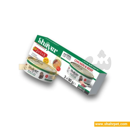 کنسرو نچرال گربه شایر وزن 90 گرم بسته 3 عددی