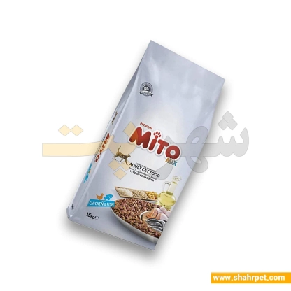 غذای خشک گربه میتو میکس طعم مرغ و ماهی