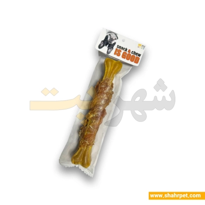 تشویقی سگ ایزگود شهرپت استخوان مرغ دورپیچ مرغ 9 اینچ