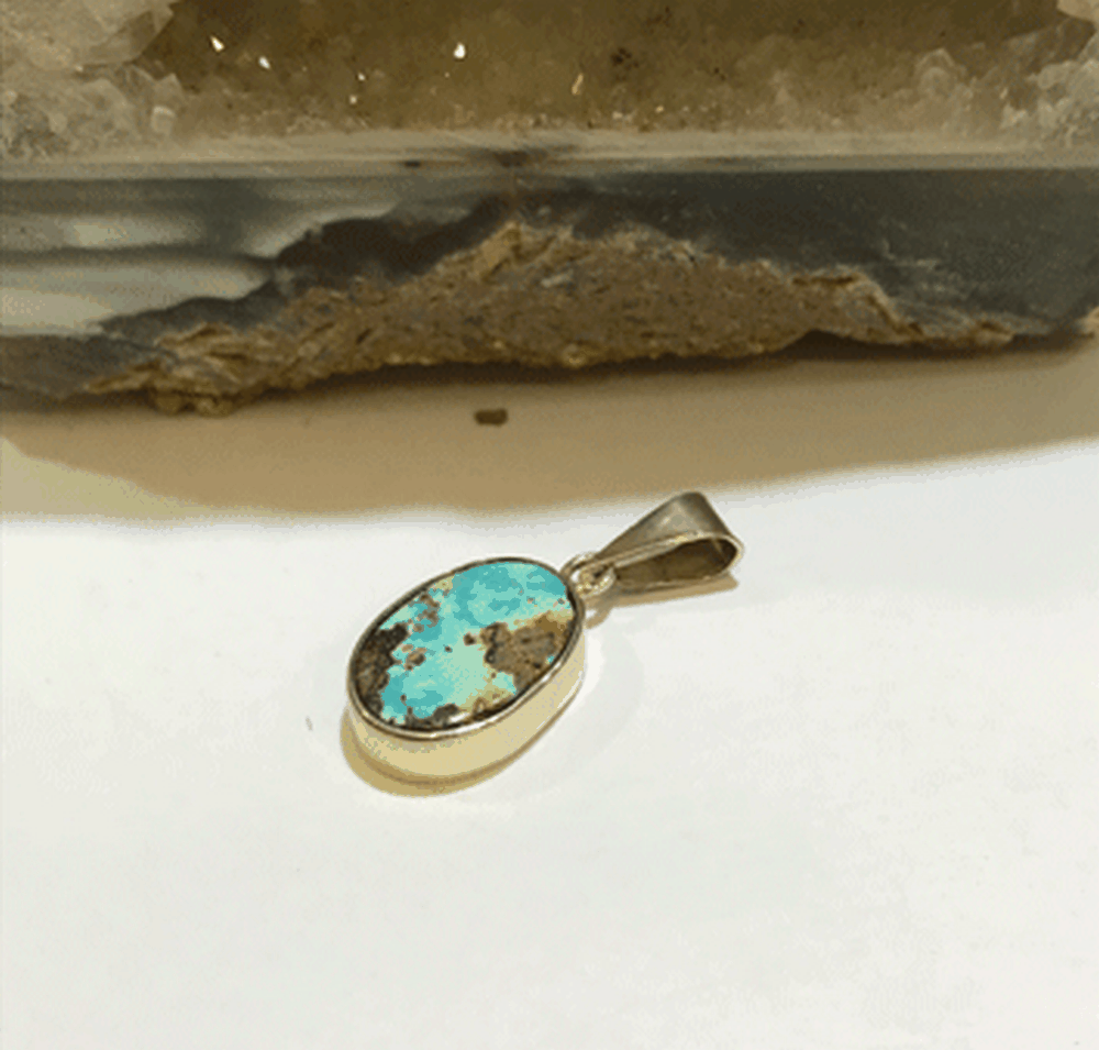 آویز سنگ فیروزه کد١٢٢٨