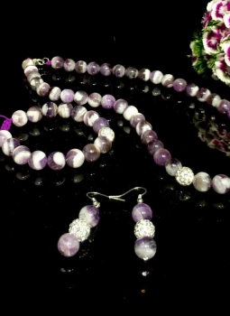 نیم ست زنانه سنگ آمیتیست کد ١٠٠٦