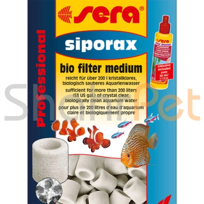 سیپوراکس همراه با محلول تمیز کننده<br>Siporax with Filter Biostart Sera