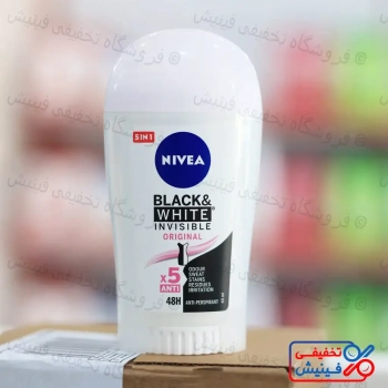 استیک ضد تعریق زنانه نیوآ Black & White Invisible Original حجم 40 میل