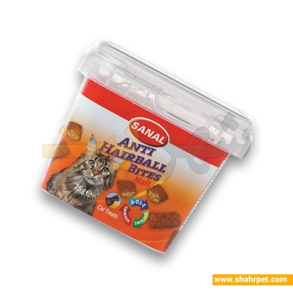 تشویقی گربه سانال مدل کاسه ای Malt Anti-Hairball cup وزن 75 گرم