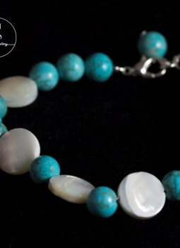 دستبند زنانه سنگ فیروزه کد١٤٠٢