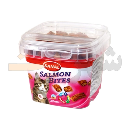 تشویقی گربه سانال مدل سالمون Salmon Bites in cup وزن 75 گرم