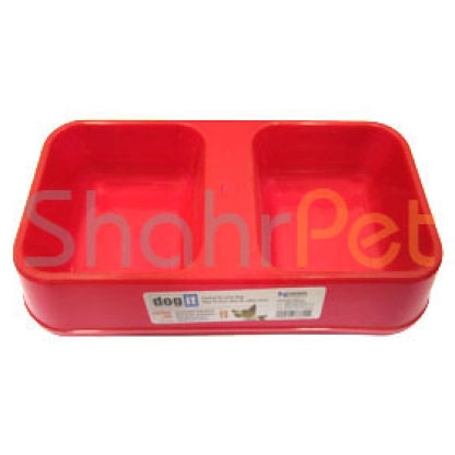 ظرف آب و غذای پلاستیکی دوقلوی سگ گربه<br> Dog It