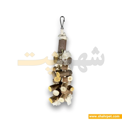 اسباب بازی پرنده چوبی طبیعی شهرپت