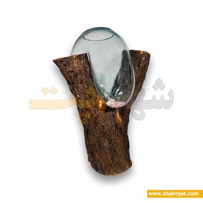 تنگ دکوری ماهی با پایه چوبی کد TSh04