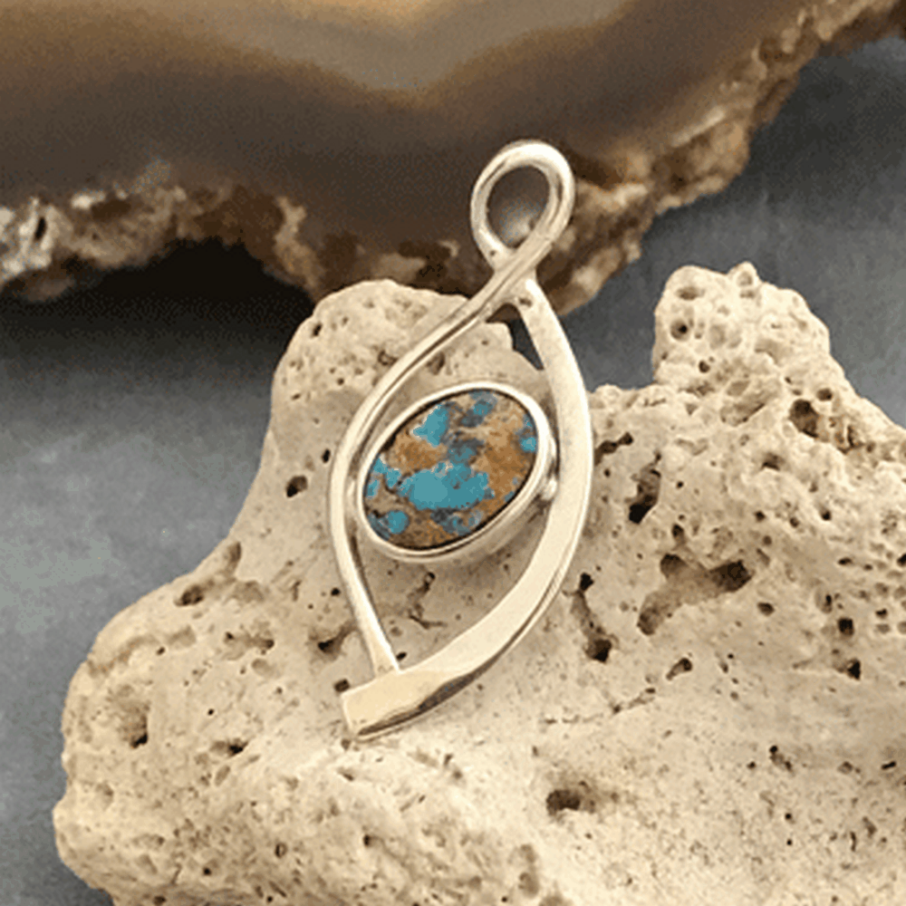 آویز گردنبند فیروزه نیشابور کد1208